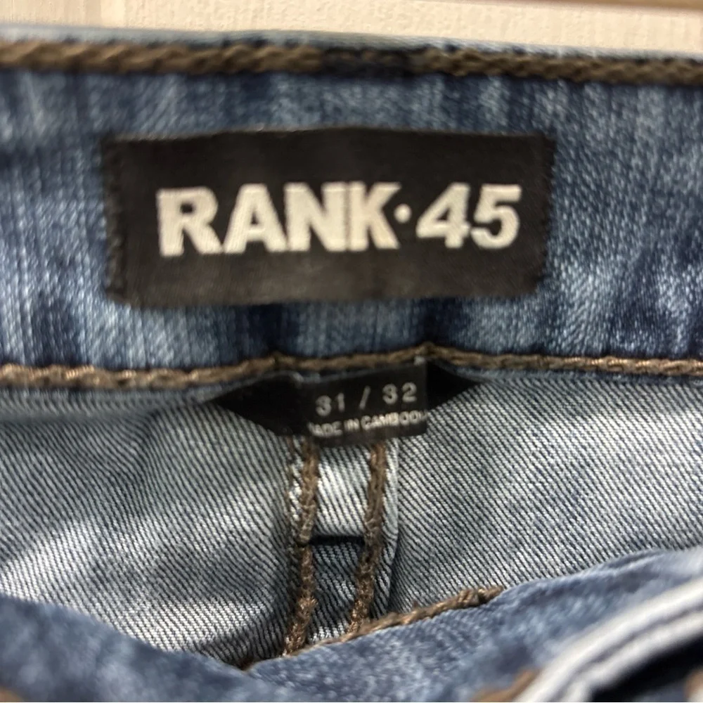 Rank 45 Men’s Shotgun Wash Stackable Slim Straight Stretch Perf Jeans Sz 31x32